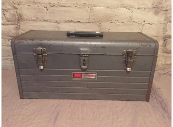 Metal Craftsman Tool Box With Contents- Screwdrivers, Wrenches And More