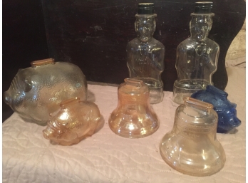 Glass Bank Variety, Pigs, Abe Lincoln And Liberty Bells