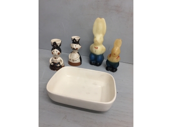 Vintage Assortment, Hull F41 USA, Vintage Rabbit Candles And More