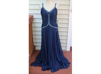 Vintage Assar New York Blue Beaded Dress