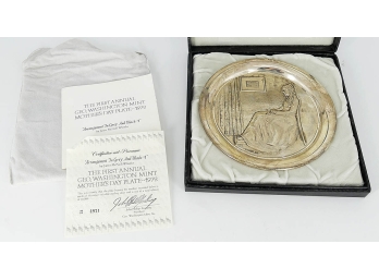 Washington Mint 1972 Mother's Day Plate With 10 Ounces Of Solid Sterling Silver