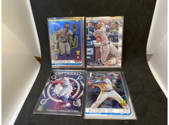 Ronald Acuna Jr Rookie Cup And Inserts Plus Bowman 4-card Lot