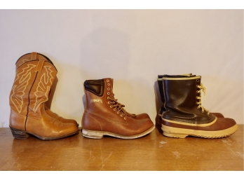 3 Pairs Of Mens Boots In Good Condition