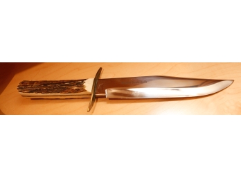 Vintage- Original Bowie Knife W/ Leather Sheath #443 - 8' Blade (G129)