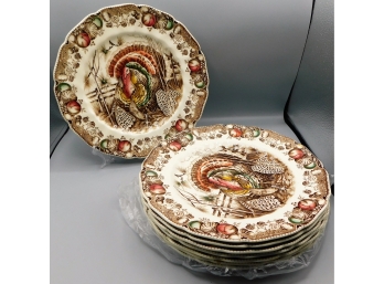 English Transferware Turkey Plates, His Majesty By Johnson Brothers - Set Of Eight