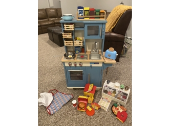 Wooden Play Kitchen With Melissa & Doug Food