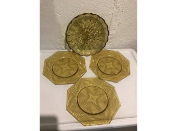 Lot Of Gold Cake Plates