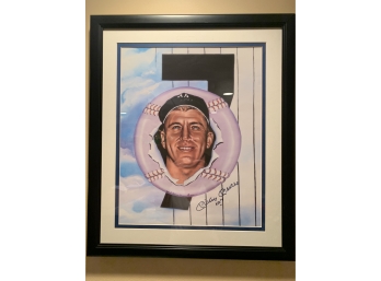 Mickey Mantle Signed Art
