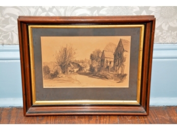 Original 20th Century Pencil Drawing -Signed And Framed