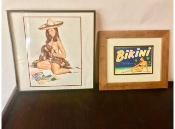 2 Framed Pin Up Pictures