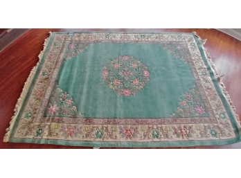 Hand Knotted 8'x11' 100% Chinese Wool Area Rug- Floral Design