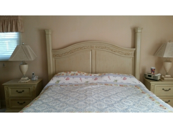 Thomasville Light Oak King Headboard And Footboard With Side Rails