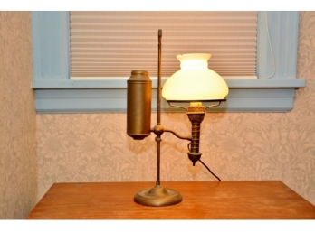 19th Century Brass Student Lamp