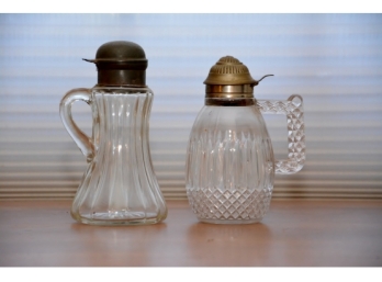 1820-1850 Pressed Glass Syrups With Lids