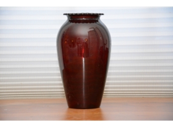 Vintage 'Ruby' Depression Glass Vase