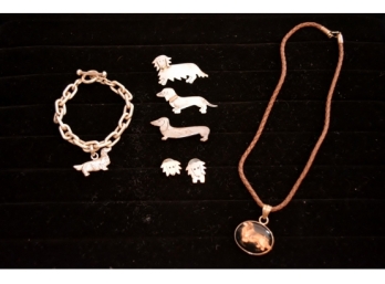 'Dachshund' Sterling Jewelry Grouping