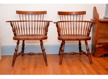 2 'Stickley' Winsor Arm Chairs- Circa 1940's- Marked '20 East 49th Street'