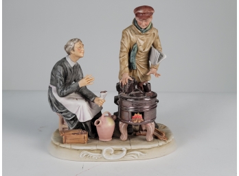 Capodimonte 'elderly By The Fire' Figurine