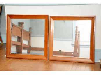 2 Antique  Pine Wall Mirrors
