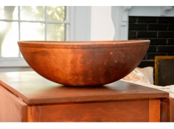 1820-1840  American Hand Crafted Wood Bowl - 20.5' Diameter