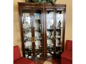 A Pair Of Heritage Furniture Matching Side By Side Display Cases  (contents Not Included)