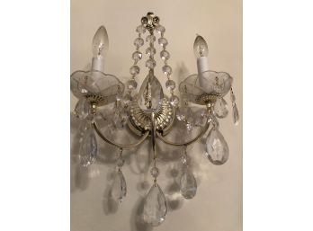 Drop Crystal Two  Light Wall Sconce Light