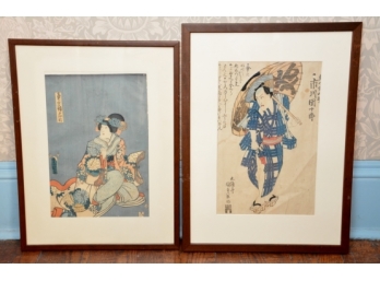 2 Japanese Ukiyo-E  Woodblock Prints