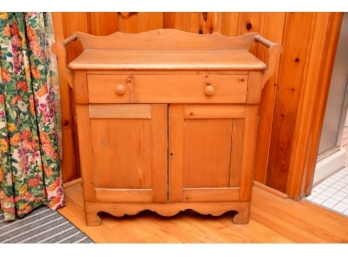1880's Pine Commode Featuring Towel Bars