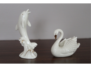 Miniature Lenox Dolphin & Swan