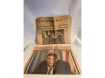 The Philadelphia Inquirer - JFK - 1963 Lot Of 2 Newspapers