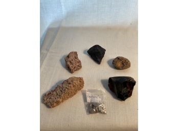 Small Baggy Of Lepidolite & 5 Rocks