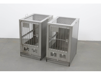 2 Wahmann Stainless Steel Animal Cages Lot #1