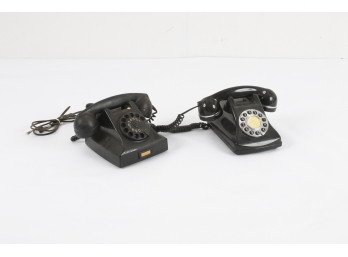 Vintage Ericsson Dutch Rotary Telephone And Modern Touch Tone Telephone