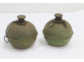 Pair Of Vintage Kerosene Road Flare /  Smudge Pots