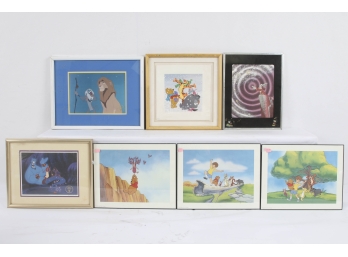Group Of 7 Framed Disney Prints And LIthographs.