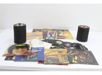 Assorted Records.  Includes Both LPs And 45RPM Records.