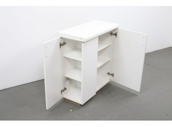 White  Salon Cabinet With Laminate Top