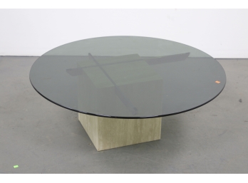 Glass Top Marble Base  Coffee Table