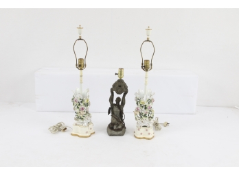 Group Of 3 Vintage Lamps