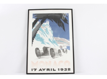 Framed Poster Of Monaco 1932 Race