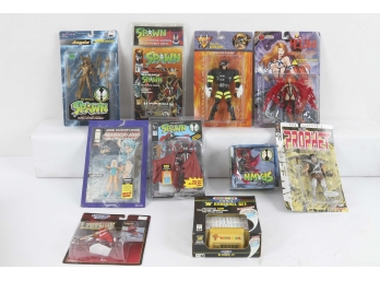 New In Package  Action Figure Group Including Spawn, Sports Collectibles  And Others