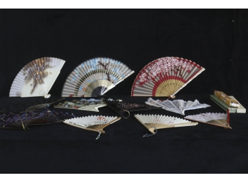Group Of 11 Asian  Folding  Fans