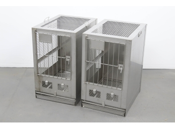 2 Wahmann Stainless Steel Animal Cages Lot #3
