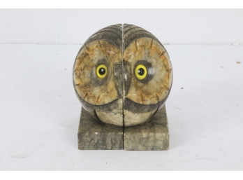 Italian Marble Owl Bookends.