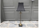 Nice Brass Stick Lamp With Black Square Shade