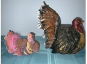 Turkey Lot-heavy -possible Wooden Turkey-painted- And Paper Turkey-very Gently Used