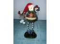 Lot Of Christmas- Caroler, Snowman, 2 Tealight Holders,  Old Fashioned Christmas Scene, 2 Candle Stick Holders