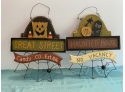 2 Halloween Wooden Wall Hangings-new