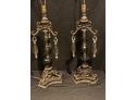 PAIR OF VINTAGE SMOKEY TABLE LAMPS