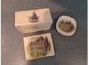 Staffordshire England Trinket Box And Dish